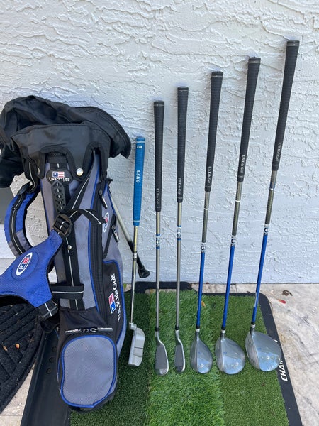 Junior Rare US Kids Golf Left Hand Clubs size 45 (Full Set) 6 clubs and matching bag
