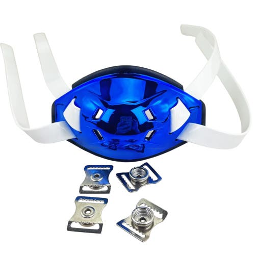 Blue Chrome Football Chinstrap
