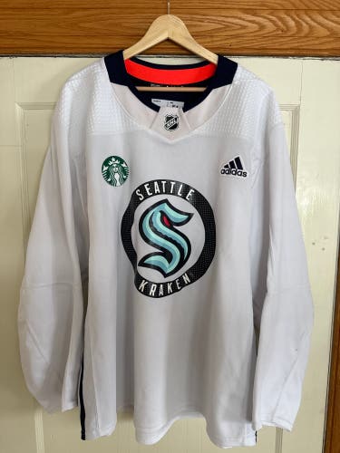Shane Wright Worn Practice Jersey Adidas Made in Canada Seattle kraken