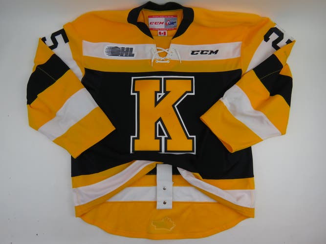 CCM Kingston Frontenacs OHL Pro Stock Game Worn Hockey Jersey #25 GOLOVATCHEV Size 56