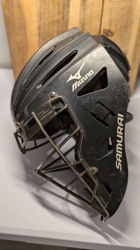 Mizuno Samurai Catcher Helmet Sz 6 1/2-7 1/4" Model MSCH200 BASEBALL BLK