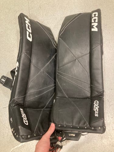 Black 28" Junior CCM Axis 2.5 Goalie Leg Pads (Used)