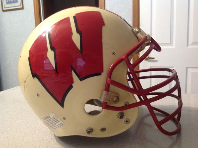 90's WD Riddell Wisconsin Badgers Barry Alvarez Signed Game Used Football Helmet