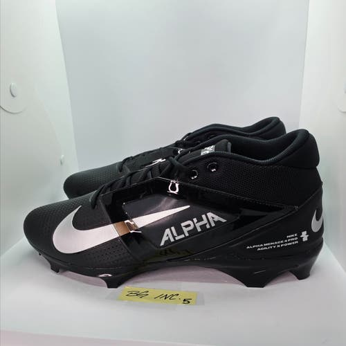 Nike Alpha Menace 4 Pro Men's sz 16 Football Cleats FD7037-002 Black Silver NEW