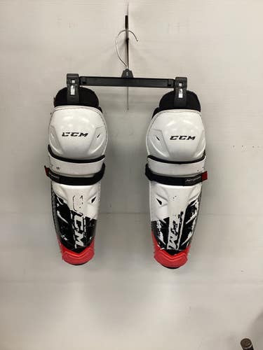 Used CCM JETSPEED Senior Shin Guards White 12" 11851-S000045237