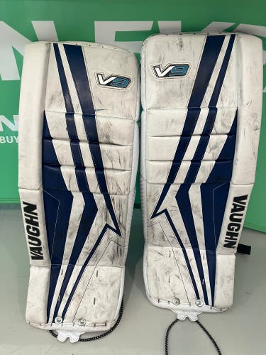 Blue 26" Junior Vaughn Velocity V9 Goalie Leg Pads (Used)