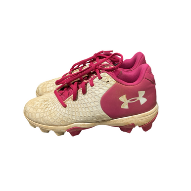 Used Under Armour PINK/WHITE CLEATS BB/SB Cleats Pink Junior 03 11834-S000048791