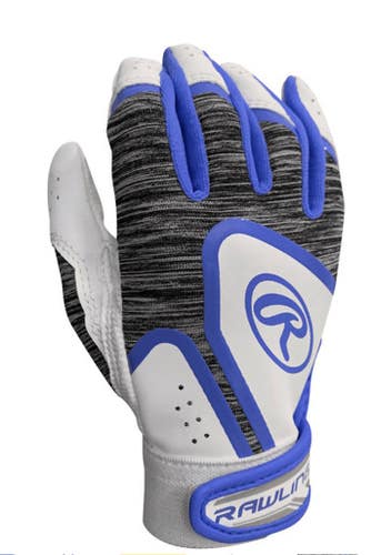 New RAWLINGS BLUE/WHT TBALL BATTING GLOVES 11834-RAWCOWALTBG20-BLU