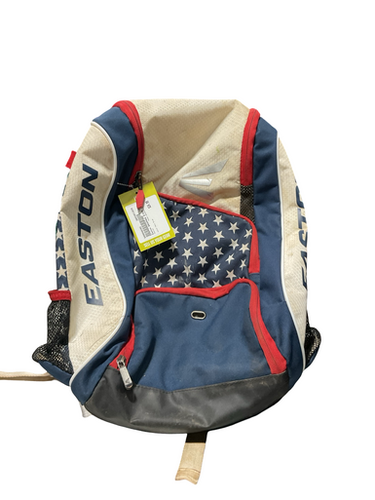 Used Easton BACKPACK R/W/B BB/SB Player Carry Bag Navy Blue 11834-S000048392