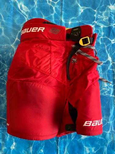 Red Youth Large Bauer Supreme Mach Hockey Pants (Used)