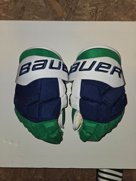 Carolina Hurricanes Whalers Night Supreme Mach Pro Gloves 14" Pro Stock Used