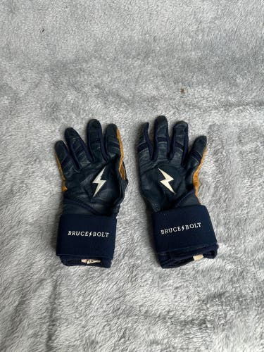 Blue Youth Large Bruce Bolt Batting Gloves (Used)