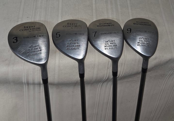Nickent SUPER CONCORDE 3-5-7-9 Fairway Wood Set RH Graman Super Flex 310 Shafts