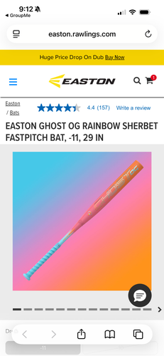 Brand New Easton Ghost OG Composite Bat (-11) 29" Sherbet