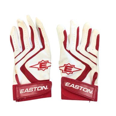 Used Easton BB/SB Batting Gloves White MD 11760-S000090369