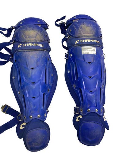 Used Champro CHAMPRO CATCHERS SHINGUARDS Catchers Leg Guards Royal Blue Intermed 11347-S000266686