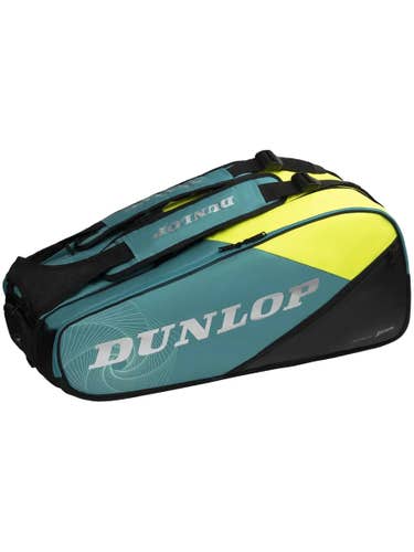 Dunlop Sports SX Performance Tennis Bag, Black/Yellow/Teal - 8-Racket