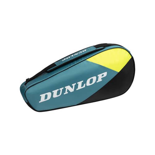Dunlop Sports SX Club 3-Racket Tennis Bag, Black/Yellow/Teal