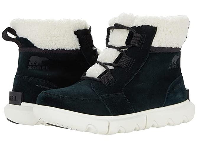 Sorel Explorer II Carnival Cozy Women 5 Black Suede Waterproof Snow Boot ZPO2997