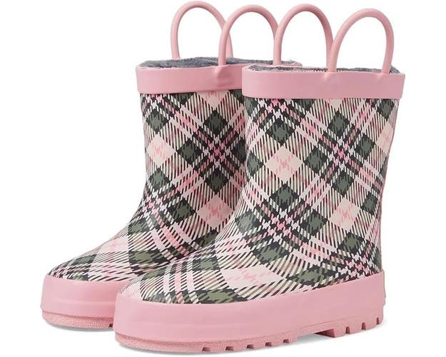 Western Chief Precious 24106276P Kid 11 Pink Plaid Waterproof Rain Boot JOBB1651