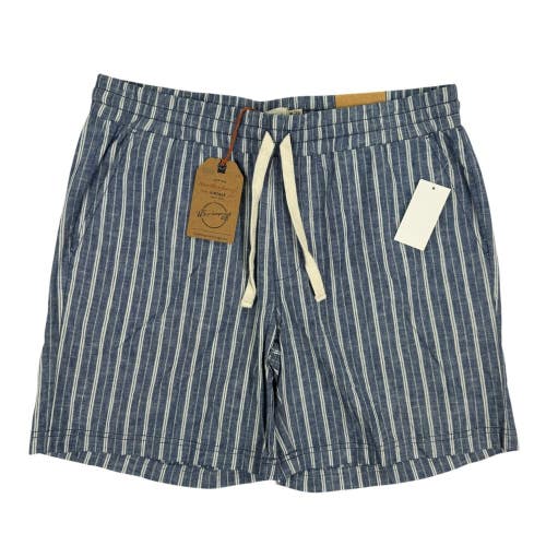 Weatherproof Vintage Shorts Men's Blue Striped 7" Inseam Drawstring Waist FTS252