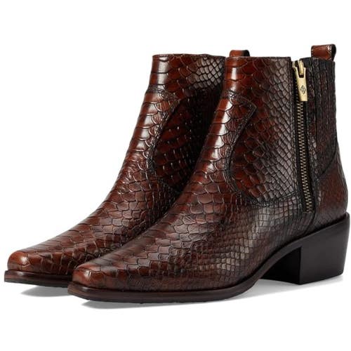 Donald Pliner Marisol 2 Boots Womens US 7.5 Brown Scale Embossed Bootie ZOGG1838
