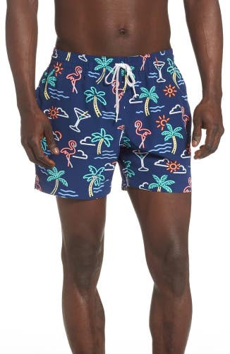 Chubbies Classic Swim Trunks Men's Medium Navy 5.5" Drawstring Waist DSGL1016