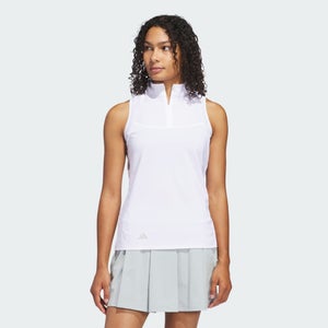 Adidas Ultimate365 Polo Women's Small White Regular Fit Mock Neck Golf DSGL1015