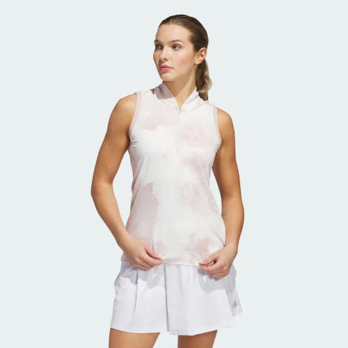 Adidas Ultimate365 Tour Polo Shirt Women's Pink Regular Fit Sleeveless DSGL1010