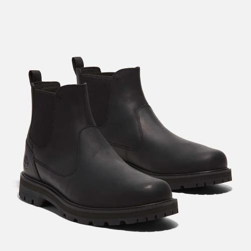 Timberland Britton Road TB0A6A4WW02 Boots Mens US 7 Black Leather Chelsea MEW357