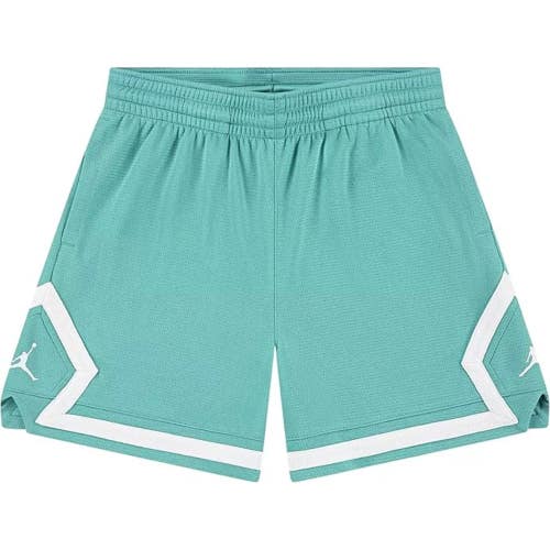 Jordan Sport Shorts Girls Large Washed Teal Mesh Diamond Elastic Waist DSGL834