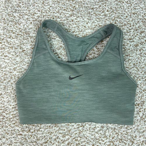 Nike Sports Bra Womens Small Gray Racerback Padded Workout Gym Athletic Swoosh