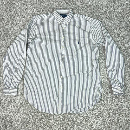 Ralph Lauren Shirt Mens LT Tall White Stripe Long Sleeve Button Down Pony Preppy
