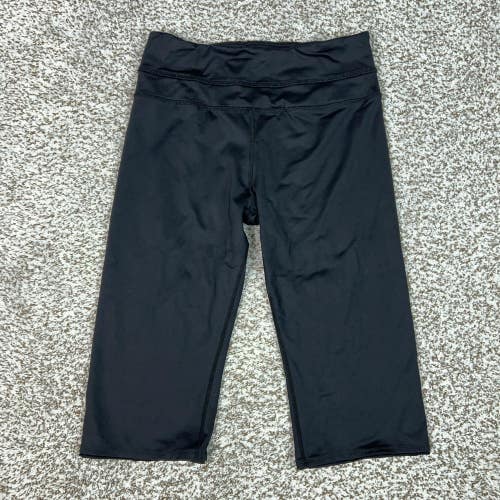 Lululemon Pants Womens 12 Black Capri Leggings Wide Waistband Yoga Gym Sport