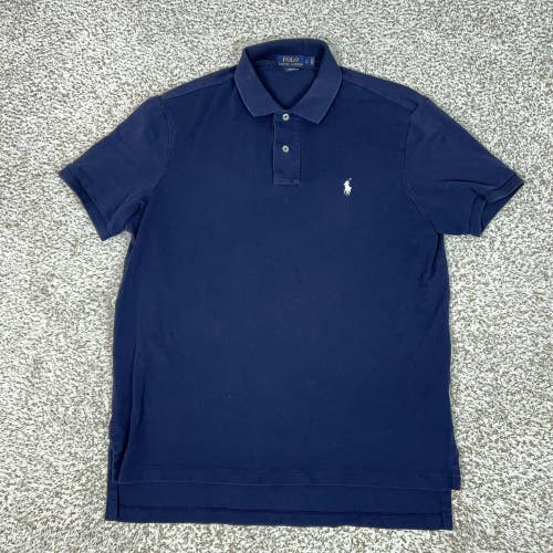 Polo Ralph Lauren Polo Shirt Mens Large Blue Stretch Mesh Pony Logo Casual Top