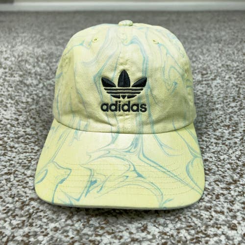 Adidas Hat Cap Strap Back Mens One Size Yellow Marble Trefoil Logo Dad Casual