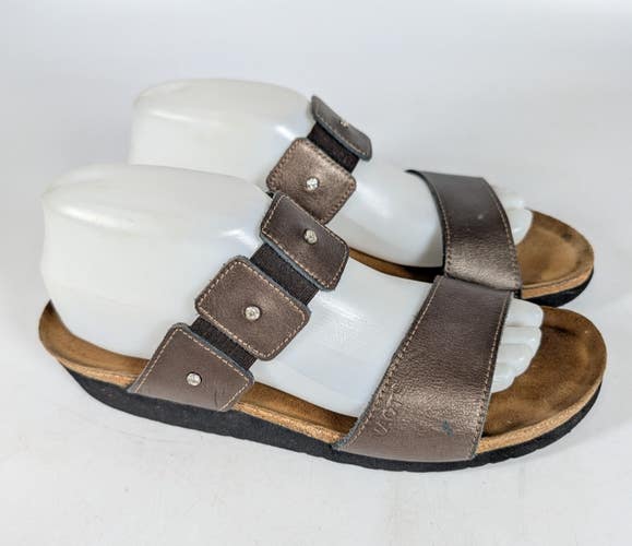 Naot Ashley Brown Leather Lightweight Comfort Footbed Sandals Size: 41 / 10