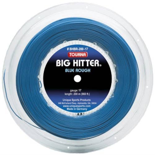 Tourna Big Hitter Blue Rough 17G Maximum Spin Polyester Tennis String Reel