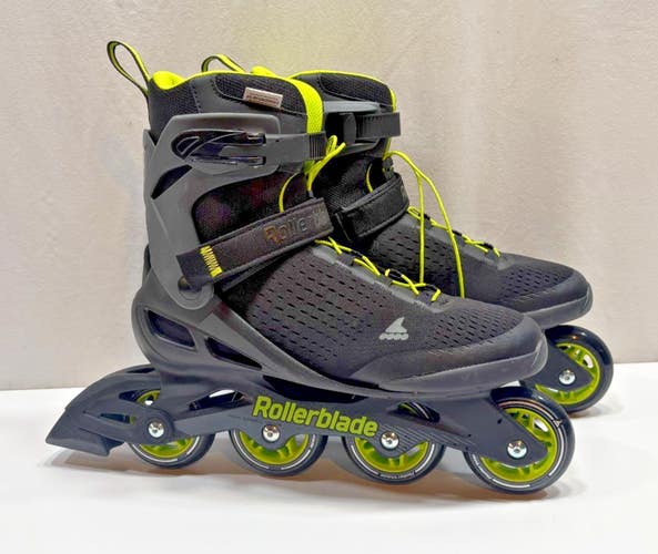 Rollerblade Zetrablade Elite Black/Lime Breathable Inline Skates US 10 EU 43 NEW