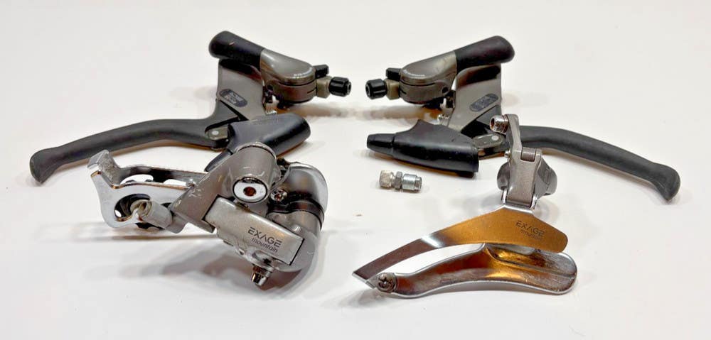 Vintage Shimano Exage Mountain M450 3x6 Shifters Derailleurs & Brake Levers
