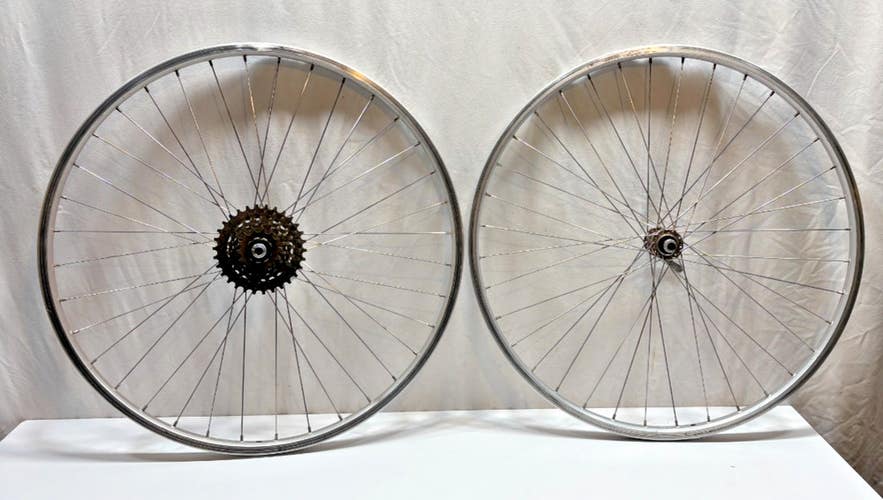 Vintage Araya 6-Speed 36-Spoke Aluminum 26" QR Wheelset Shimano Exage Mountain