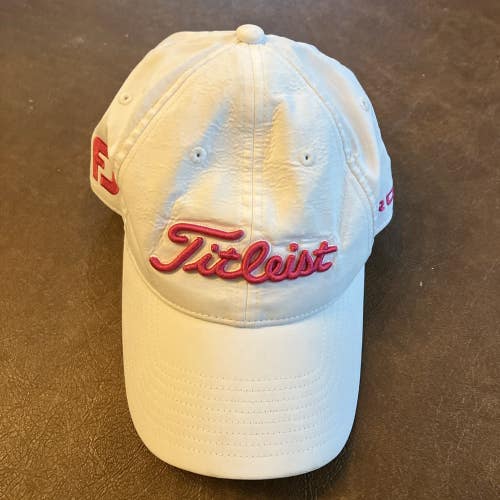 Titleist FootJoy FJ Pro V1 Adjustable Golf Womens Cap Hat logo White-Pink