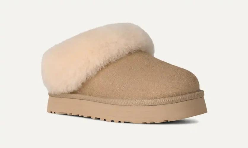 UGG Tazzelle 1171198K-MDSD Slippers Kids Mustard Seed Sheepskin Collar GUG137