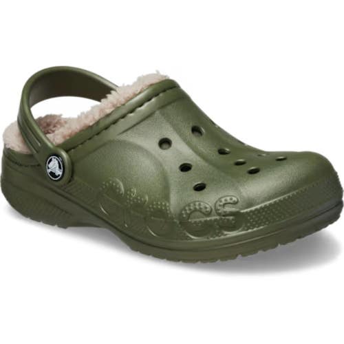 Crocs Baya 207501-309 Clogs Toddler US 10 Army Green Lined Casual Shoes VER1286