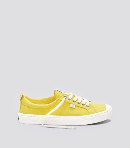 Cariuma OCA Low Sneakers Men's 8.5 Yellow Canvas Comfort Casual Shoes ZAP1809