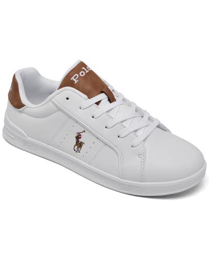 Polo Ralph Lauren Heritage Court III Sneakers Kids 4 White Casual Shoes ZAP1876
