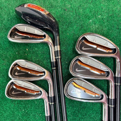 Nike IGNITE Hybrid/Iron RH Set 3H-PW NO NINE IRON 7 Clubs R FLEX Shaft OG GRIPS