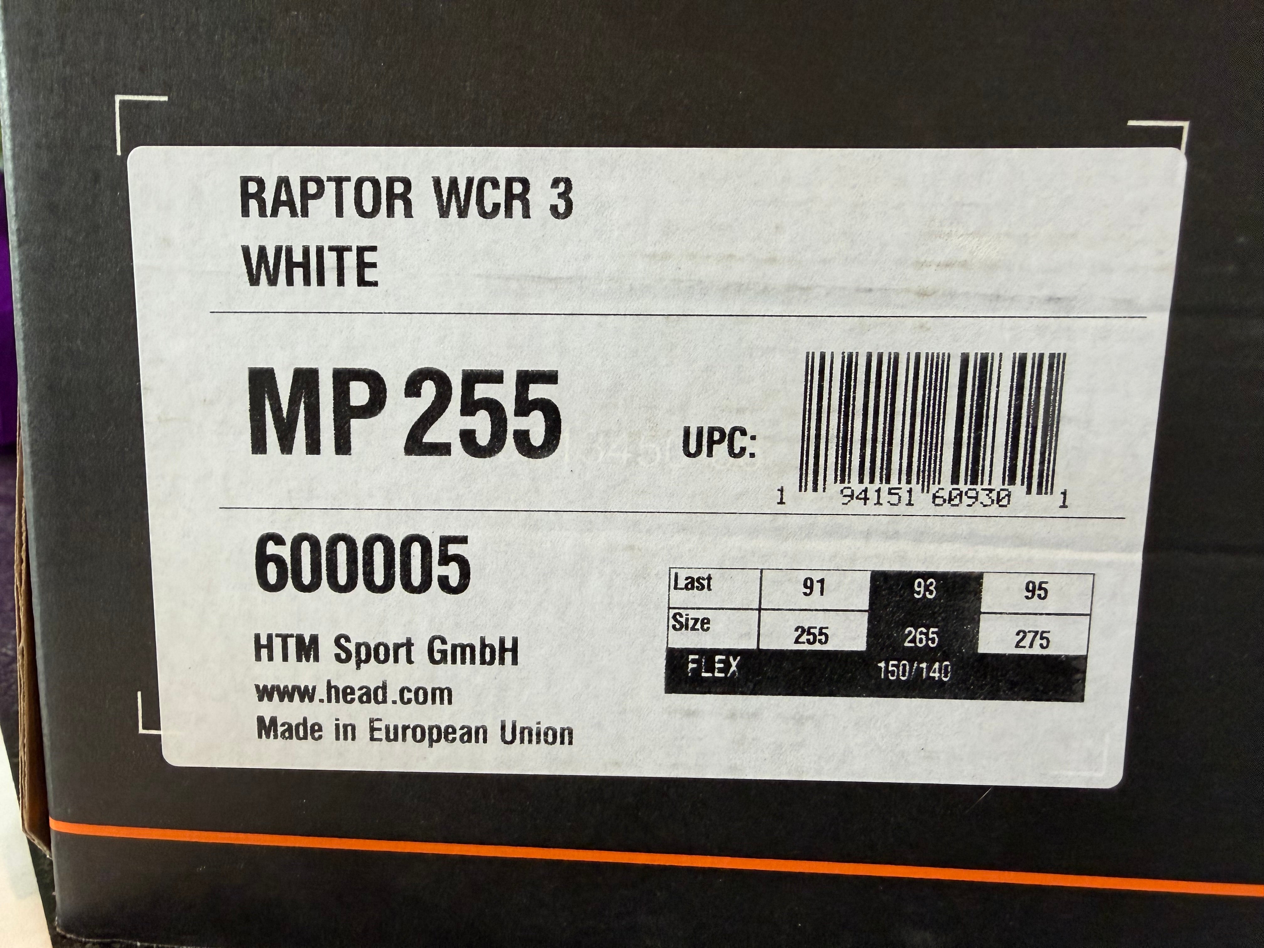 HEAD RAPTOR WCR 3 - Size 25.5 Race Ski Boots (New) | SidelineSwap 