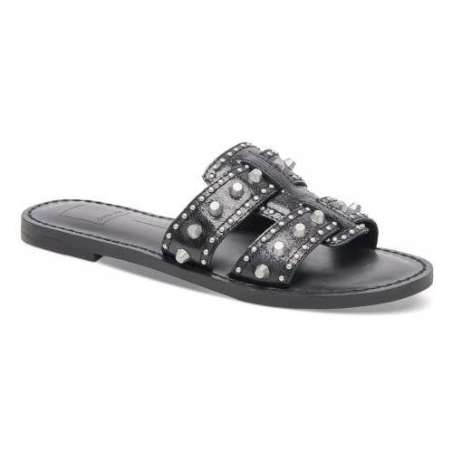 Dolce Vita Wesla Sandals Women's US 6M Black Leather Studded Slip On Slide NCZ93