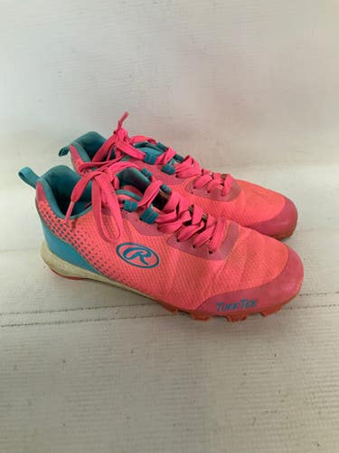 Used Rawlings PINK AND TEAL BB/SB Cleats Pink Junior 02 11823-S000038076